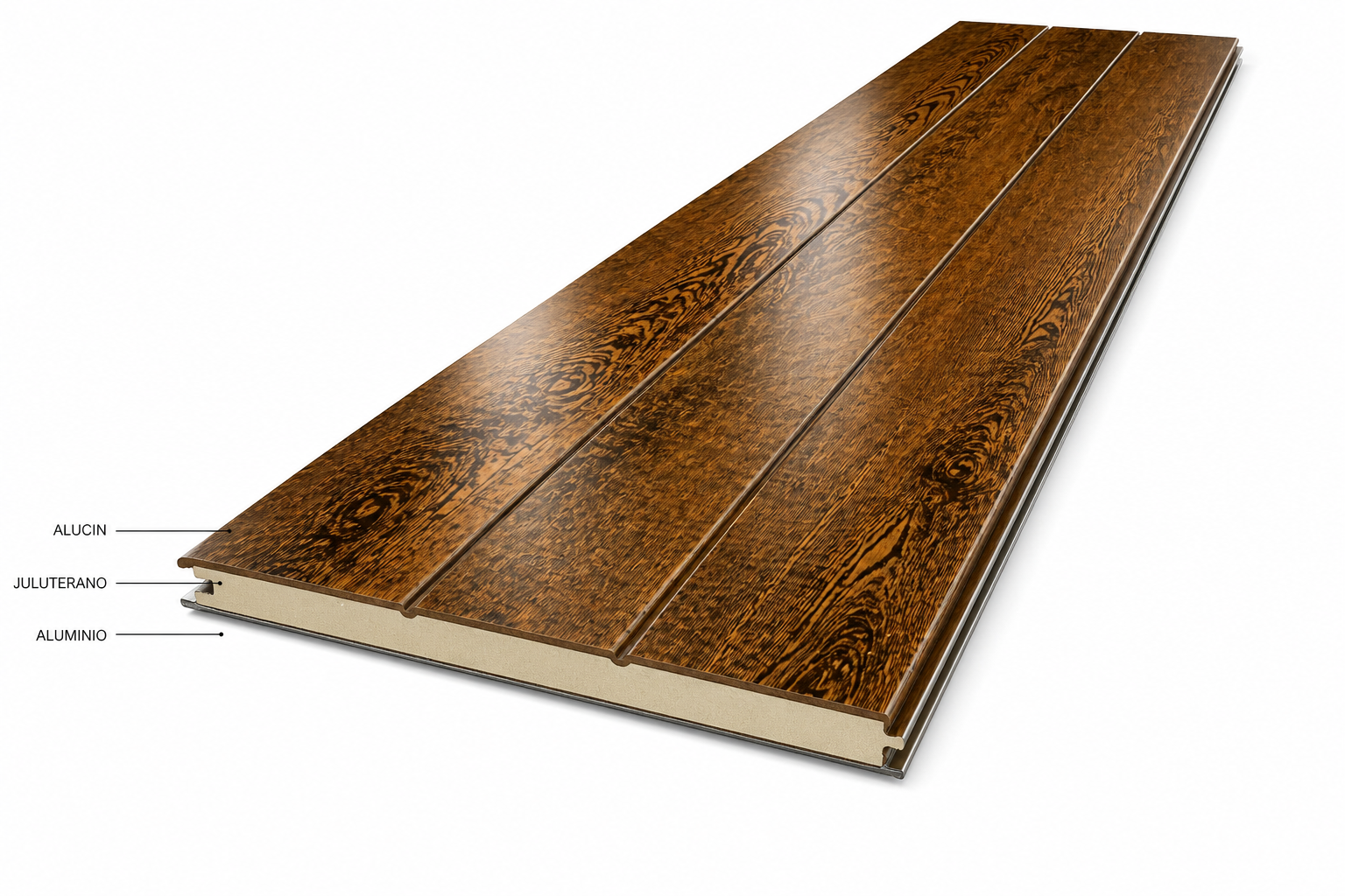 Panel Metal Siding Madera Oscuro